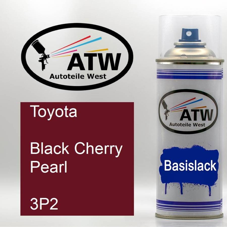 Toyota, Black Cherry Pearl, 3P2: 400ml Sprühdose, von ATW Autoteile West.